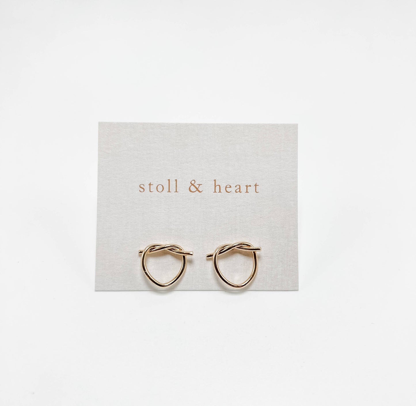Heart Knot Studs Gold