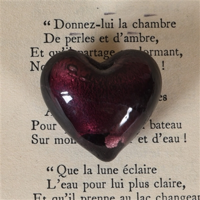 Venetian Glass Heart - Amethyst