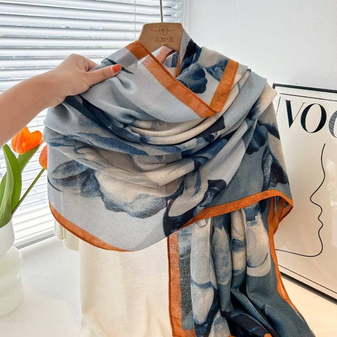 Blue Rose Scarf