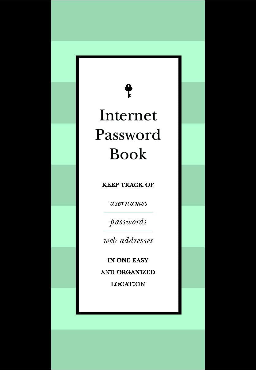 Internet Password Book Black