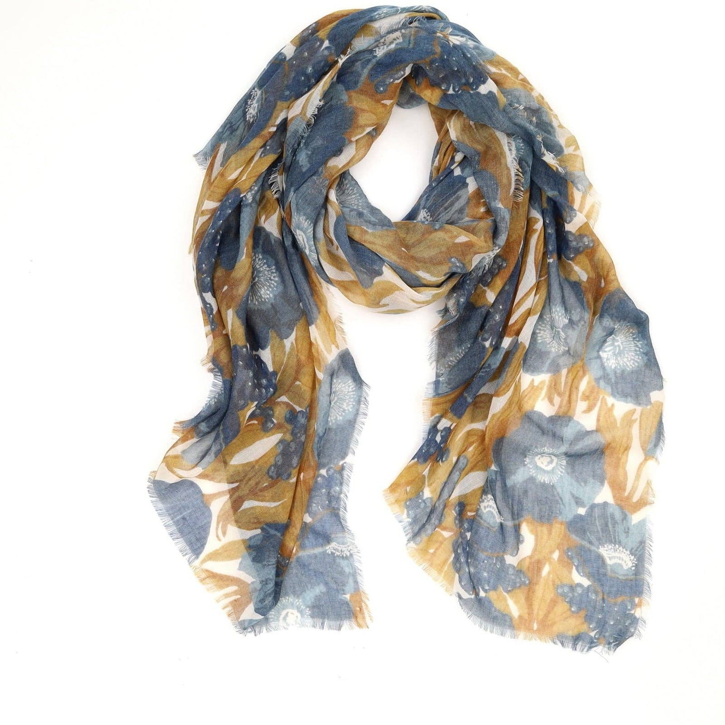 Poppies Blue Scarf