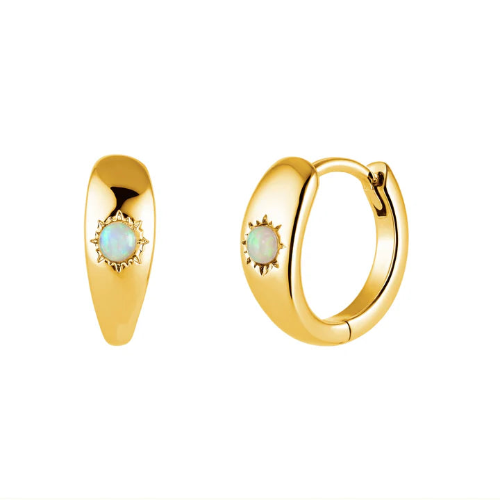 Opal Huggies Earring