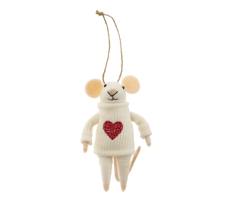 Heart Mouse Ornament