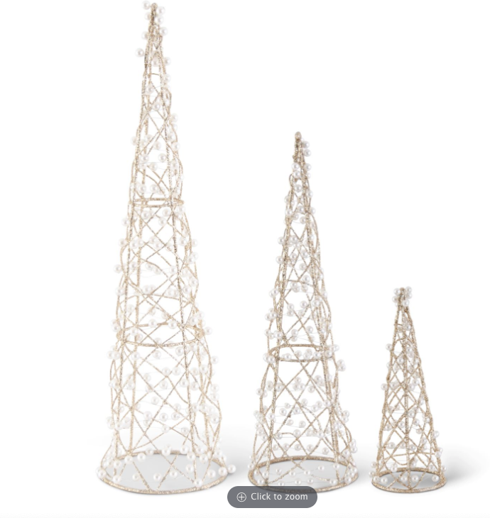 Glitter Cone Trees S/3