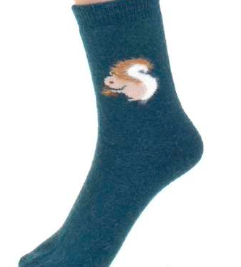2986 Teal Squirrel Socks