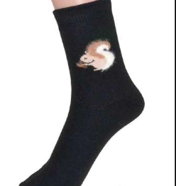 2987 Black Squirrel Socks