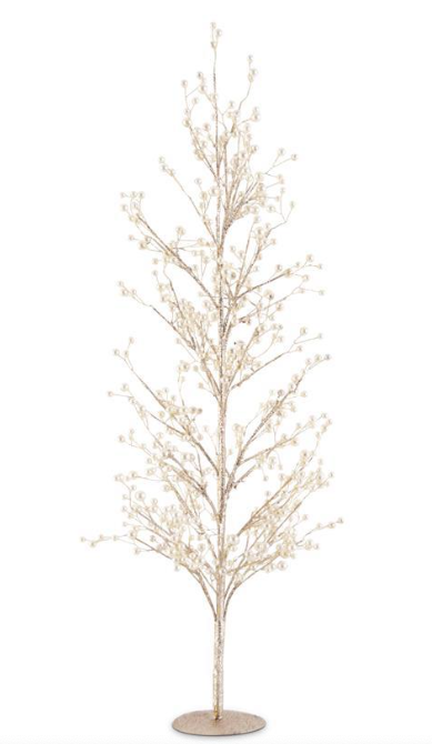 Glitter Tree w/Pearls Asstd