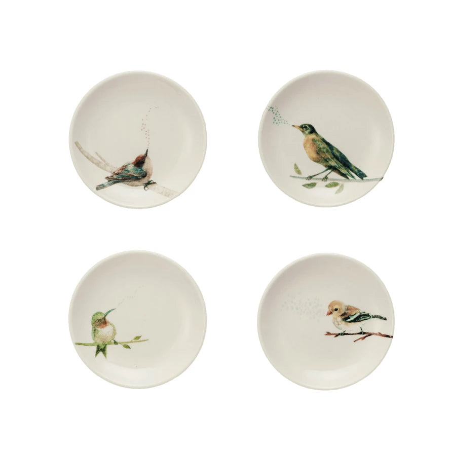Stoneware Dish Birds Asstd