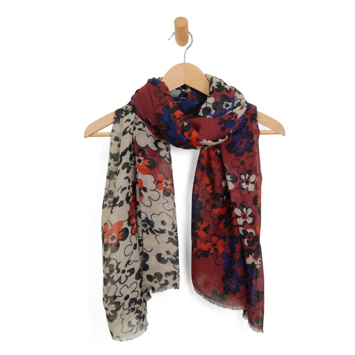 E3289-00 Garnet Daisy Scarf