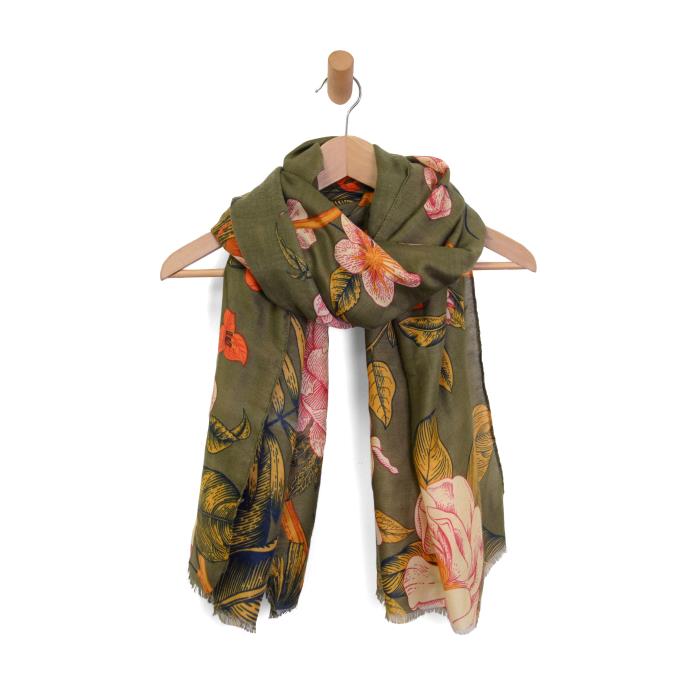 Olive Climbing Florals Scarf