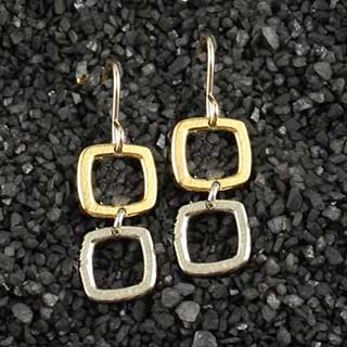 Double Tiny Square Earring
