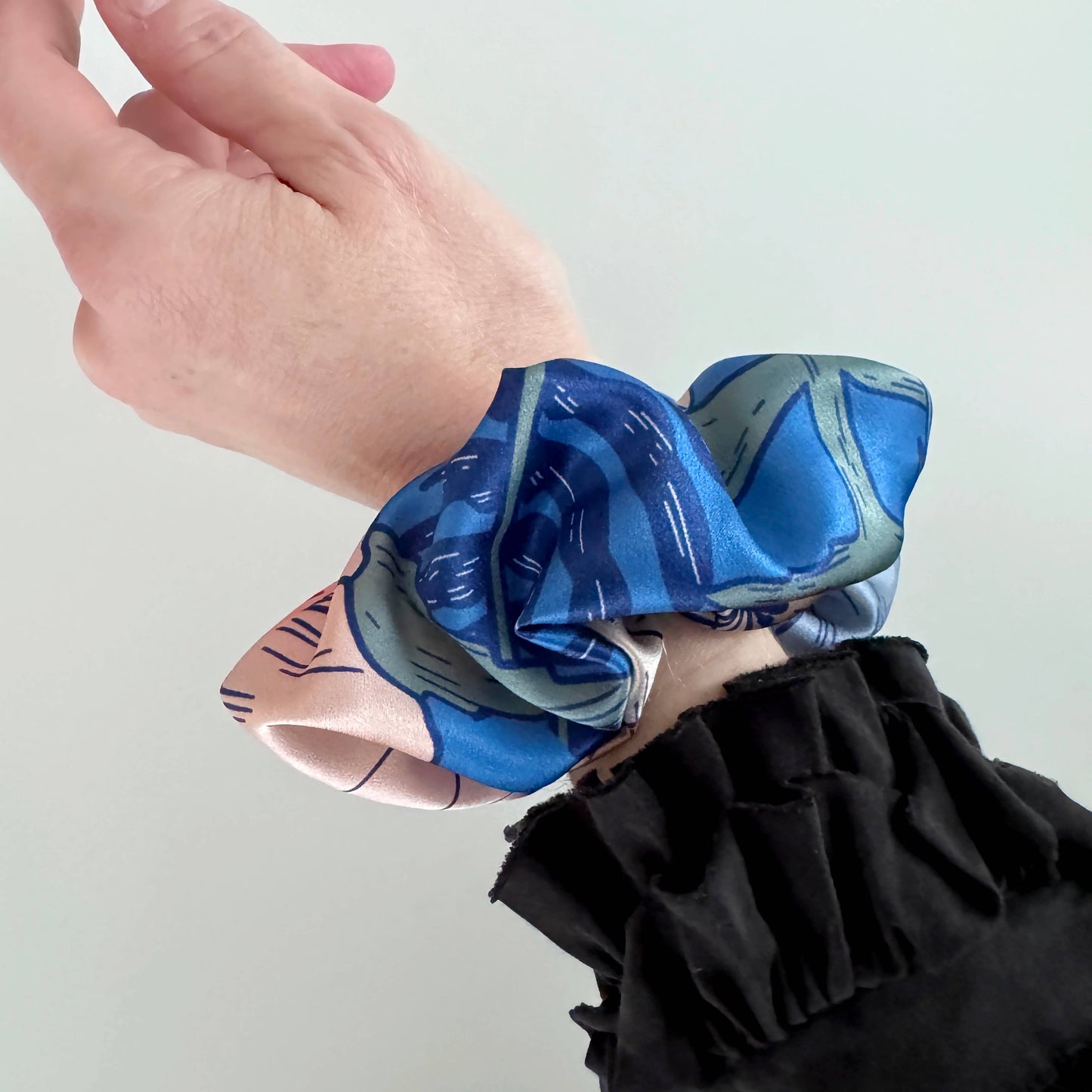 Electric Garden Silk Scrunchie