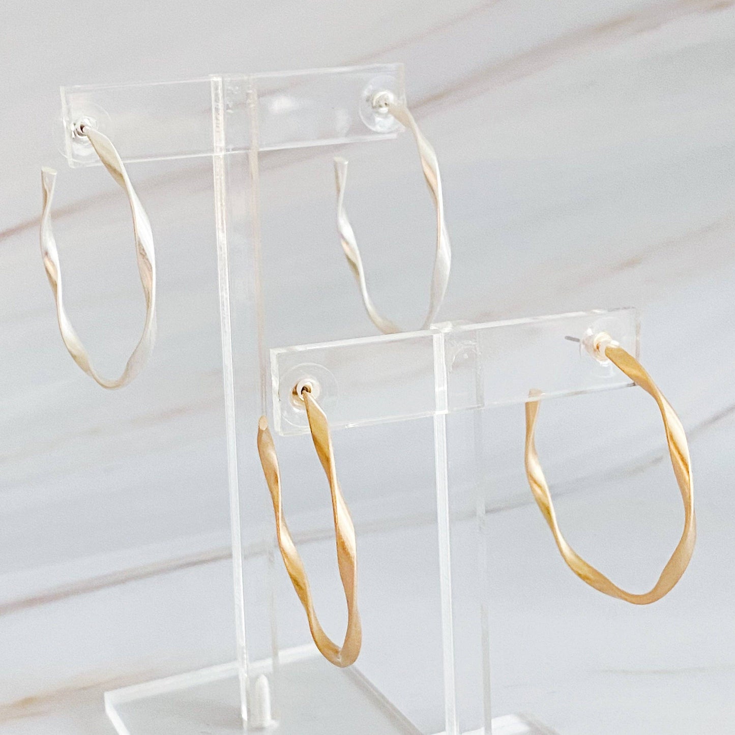 Gold Wave Hoop Earrings