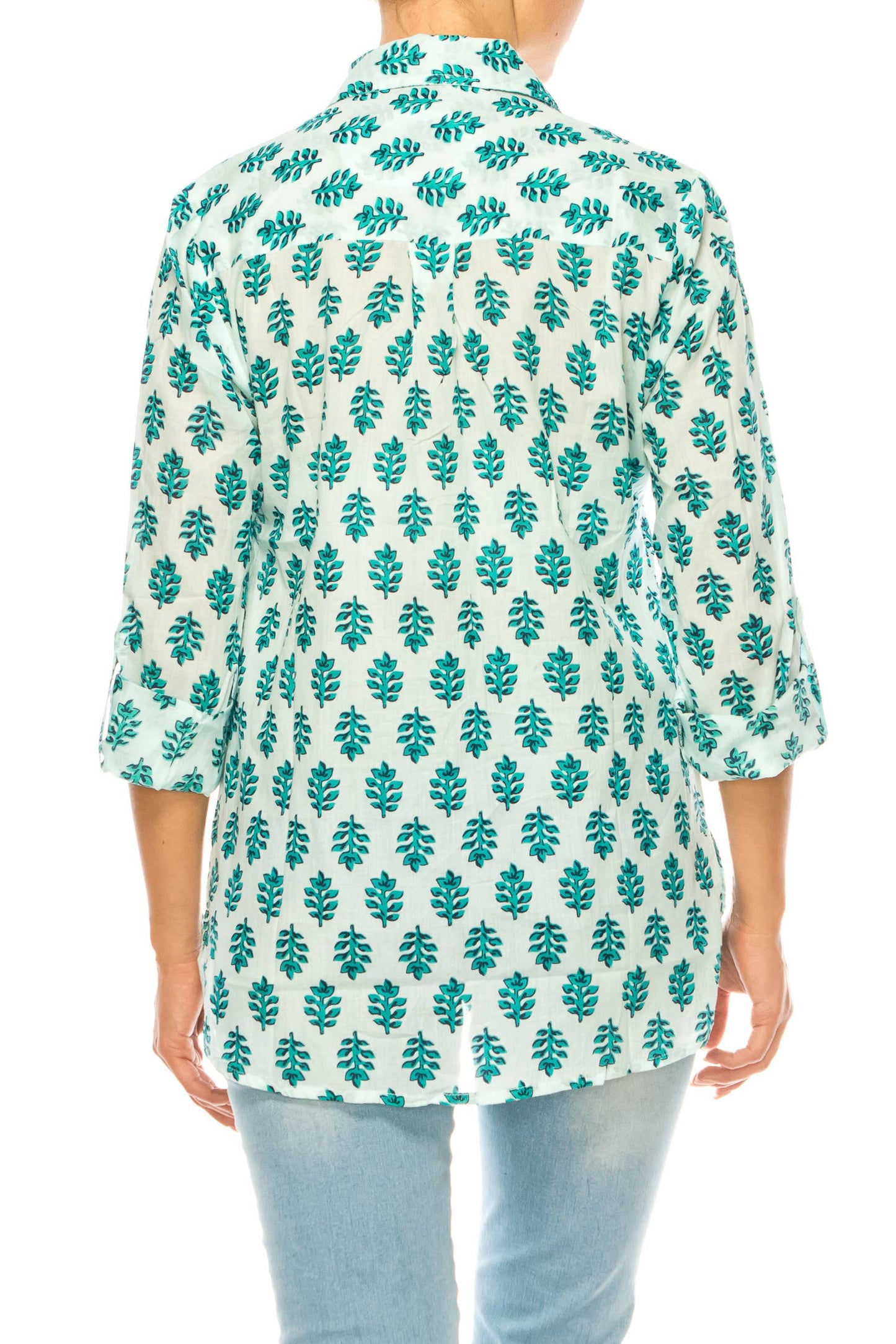 Blue Leaves Floral Shirt