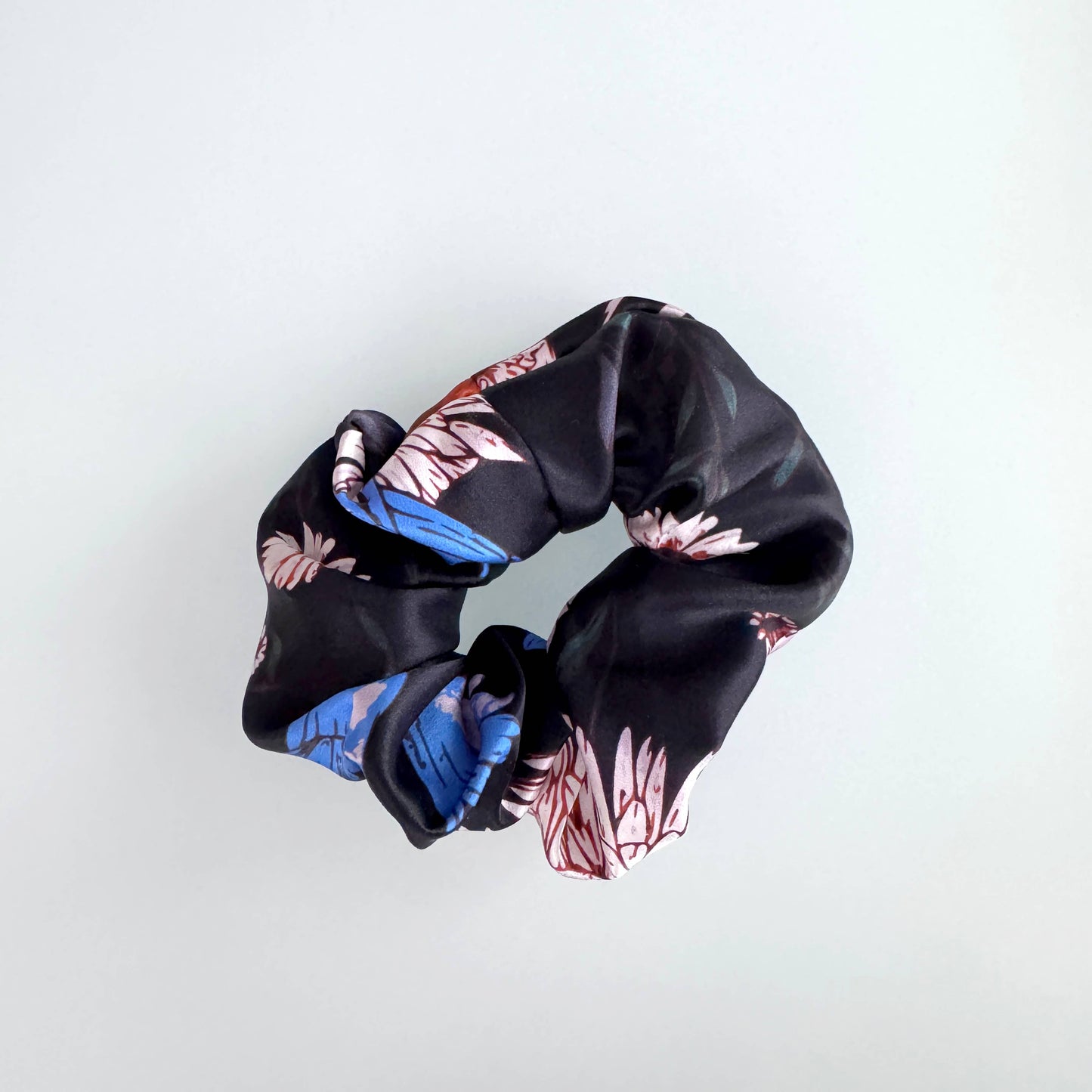 Midnight Garden Silk Scrunchie