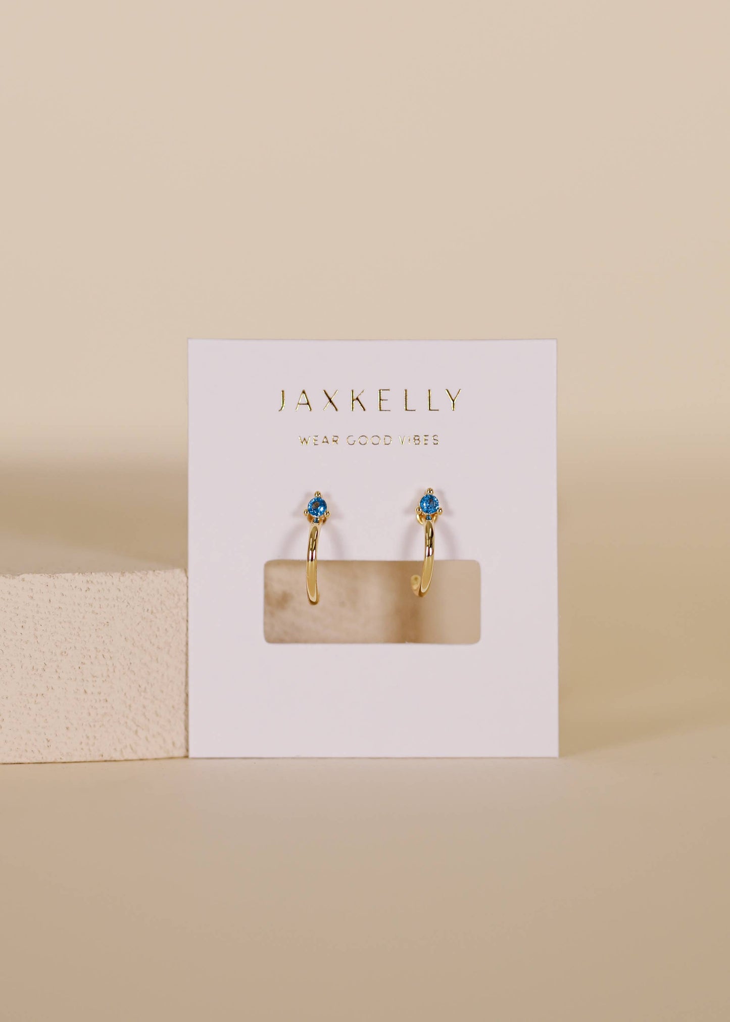 Earring - Mini Sapphire Hoop