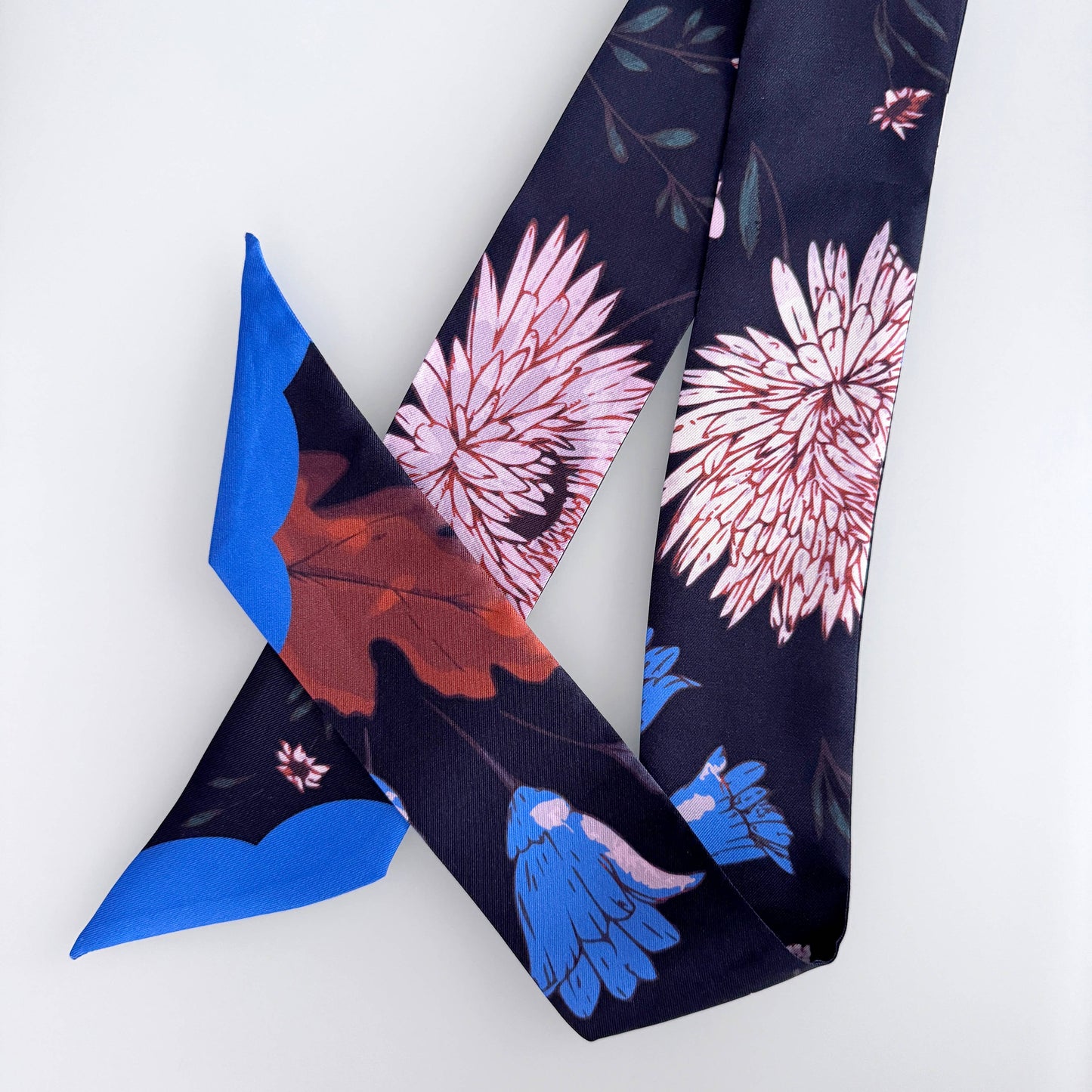 Silk Scarf Midnight Garden