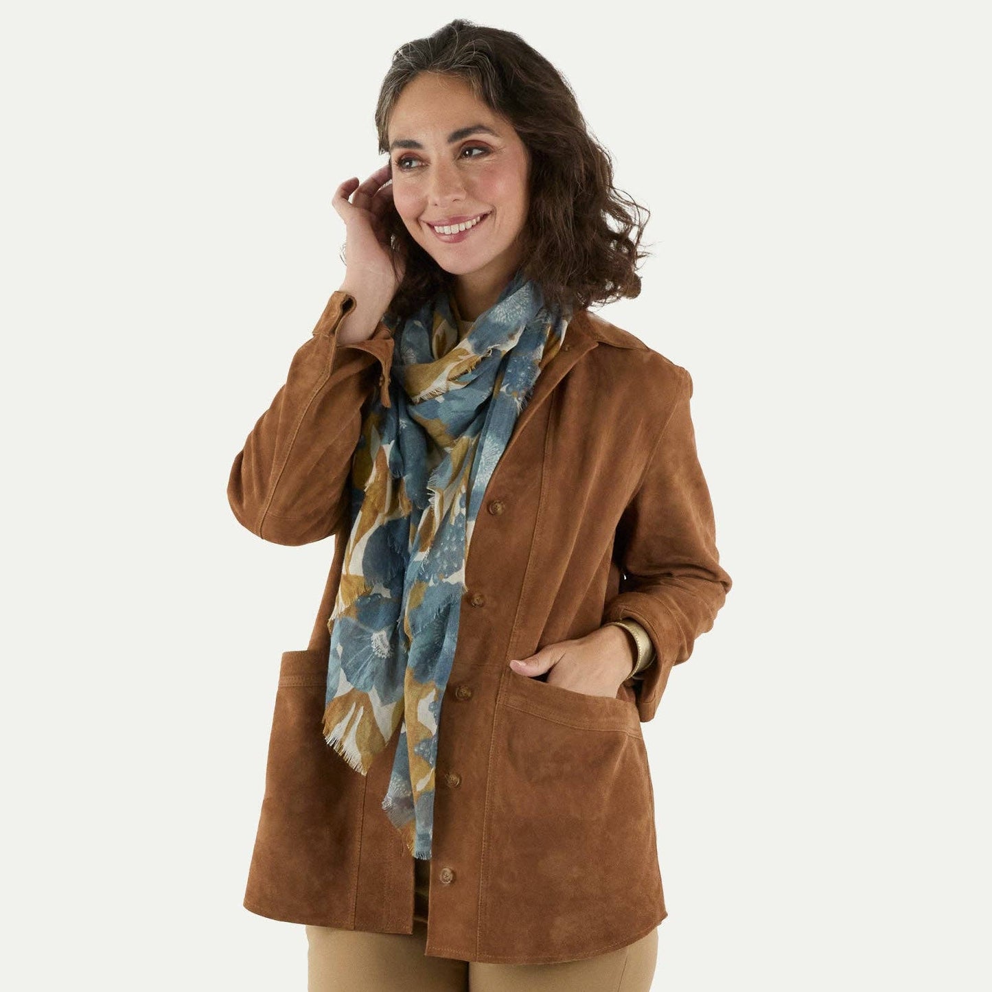 Poppies Blue Scarf
