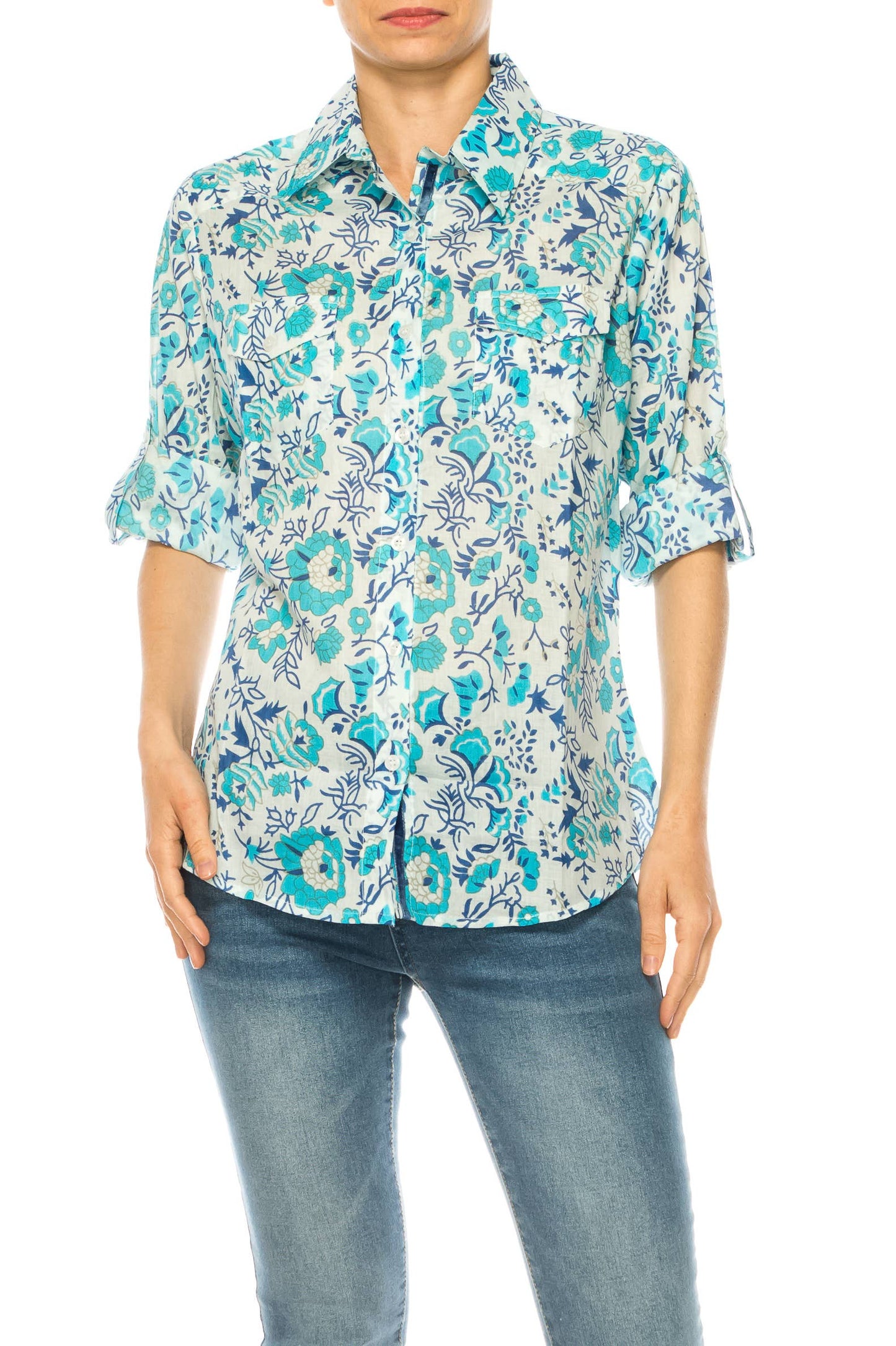Blue Floral Shirt