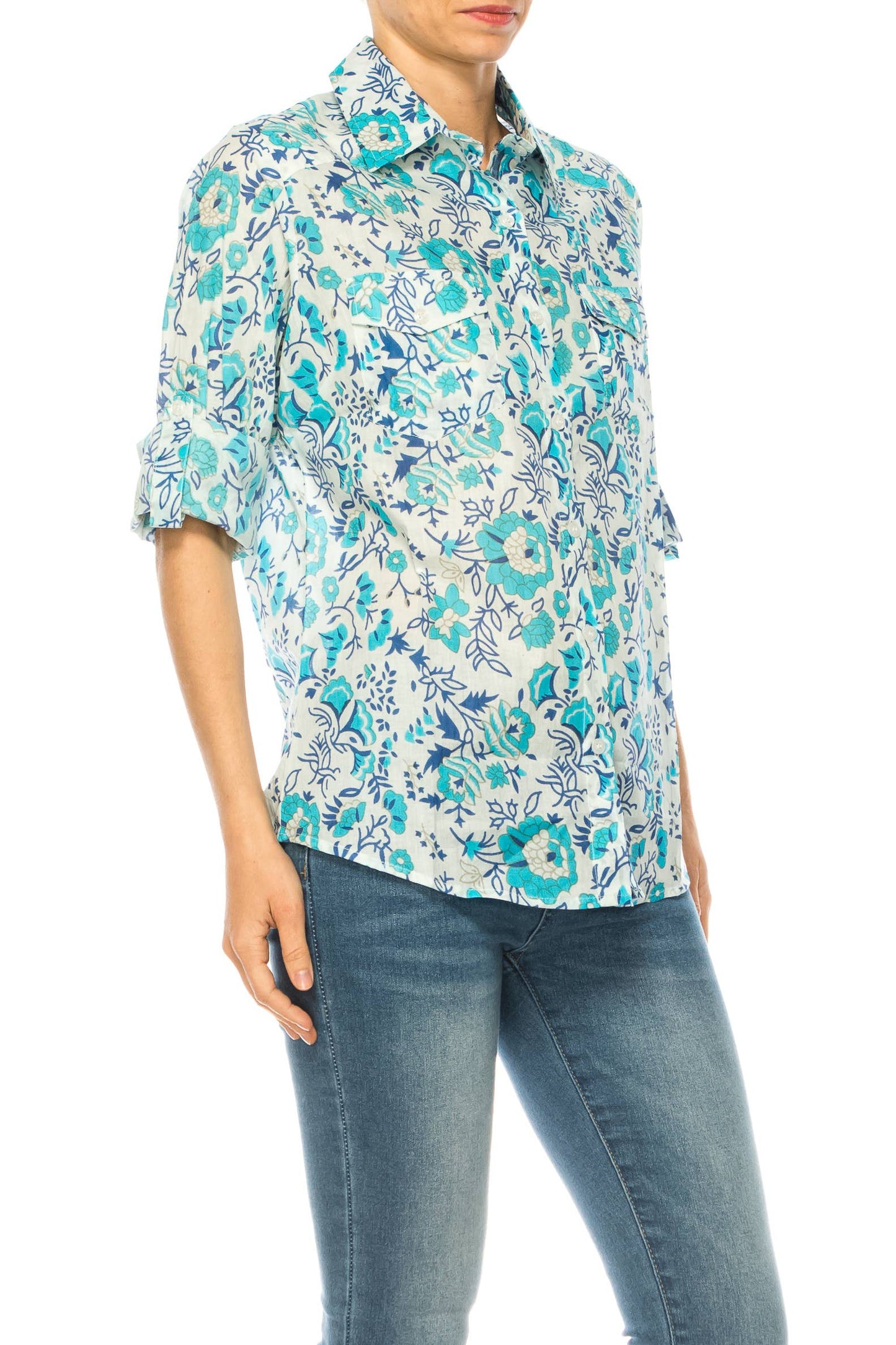 Blue Floral Shirt