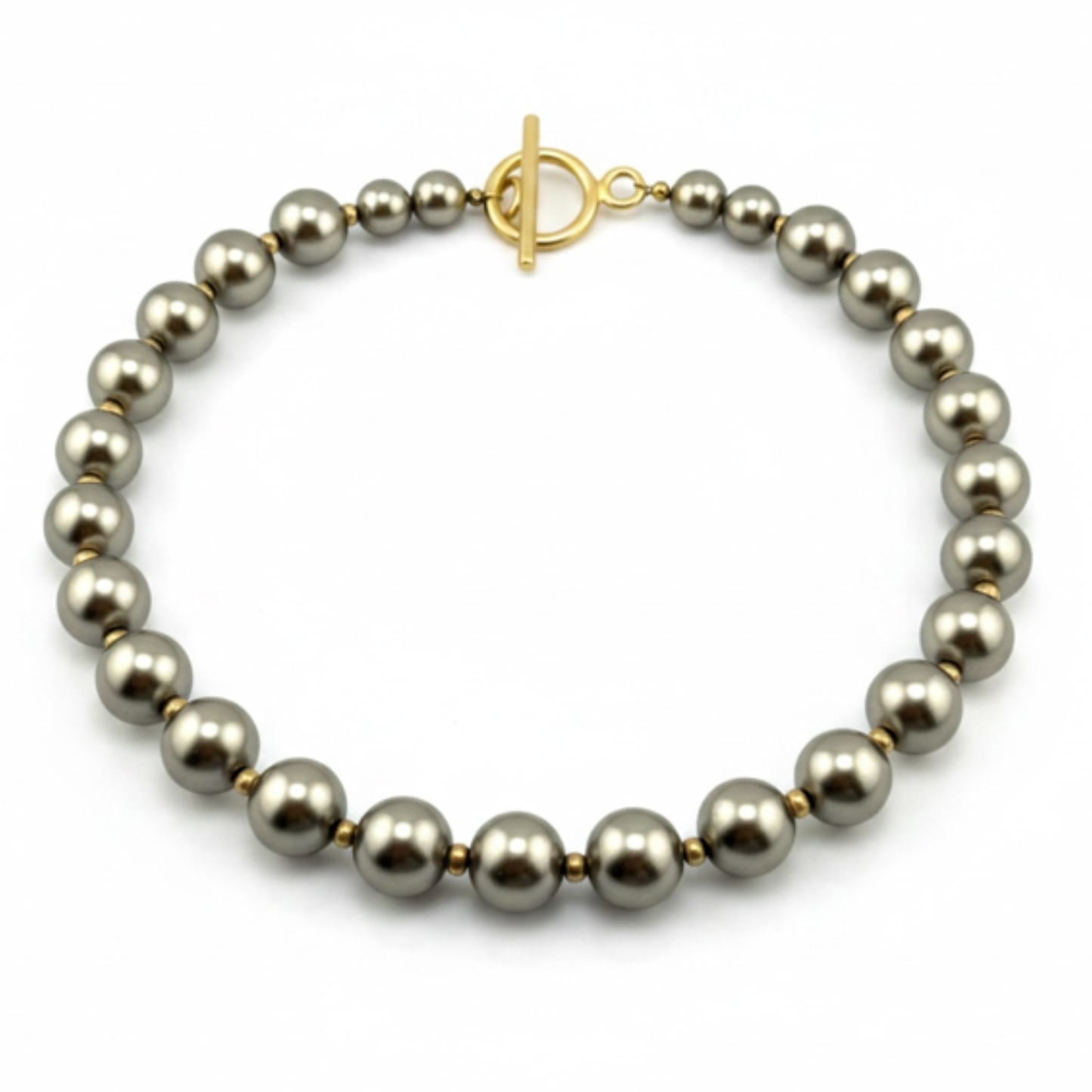 Pearl Necklace Gold Bead