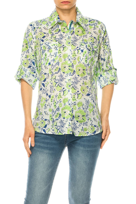 Green Floral  Shirt