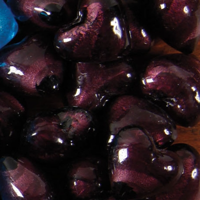 Venetian Glass Heart - Amethyst