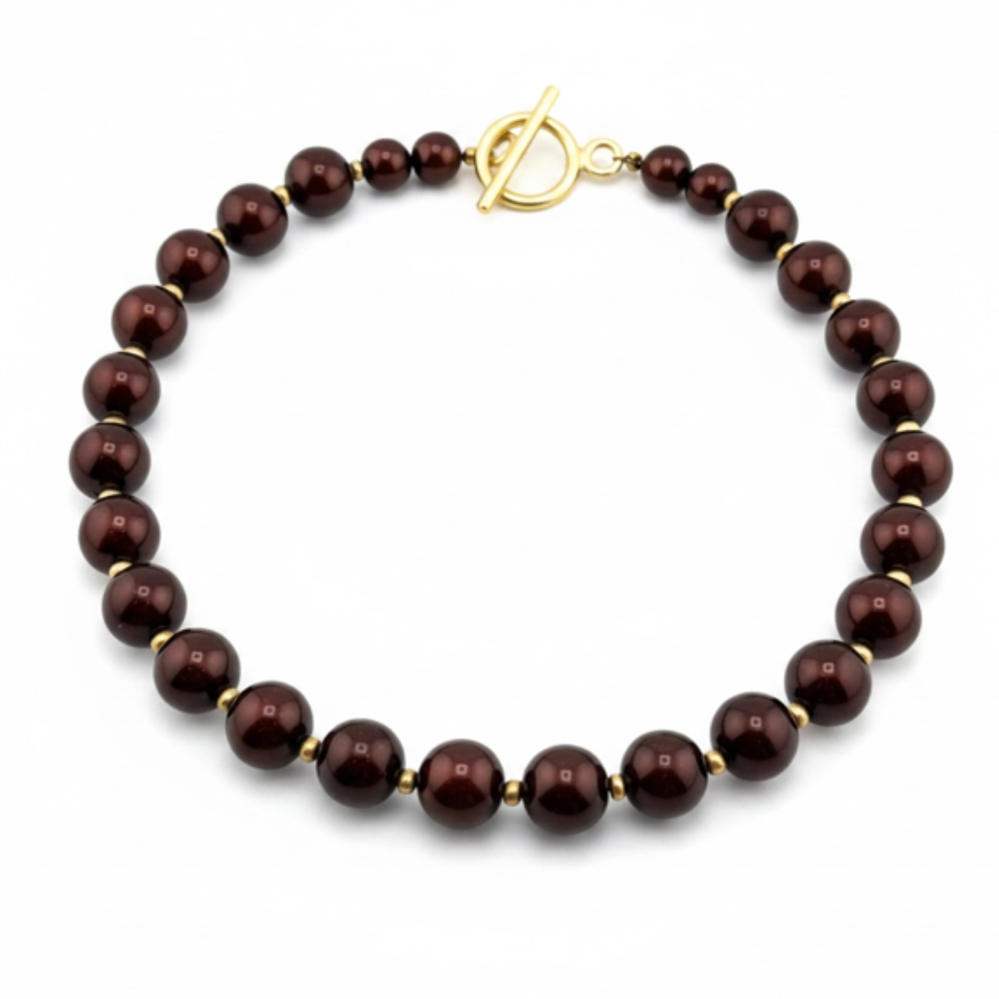 Pearl Necklace Gold Bead