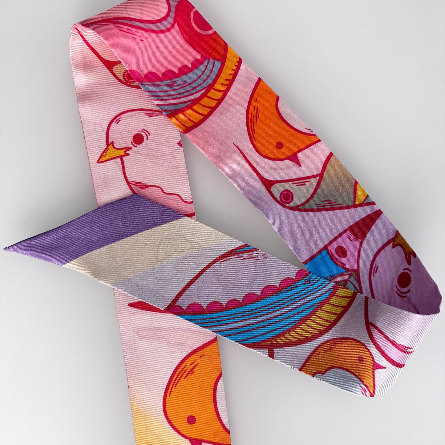 Silk scarf Rainbow Bird