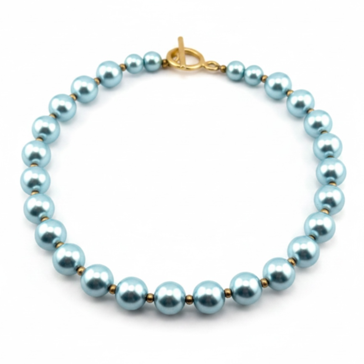 Pearl Necklace Gold Bead