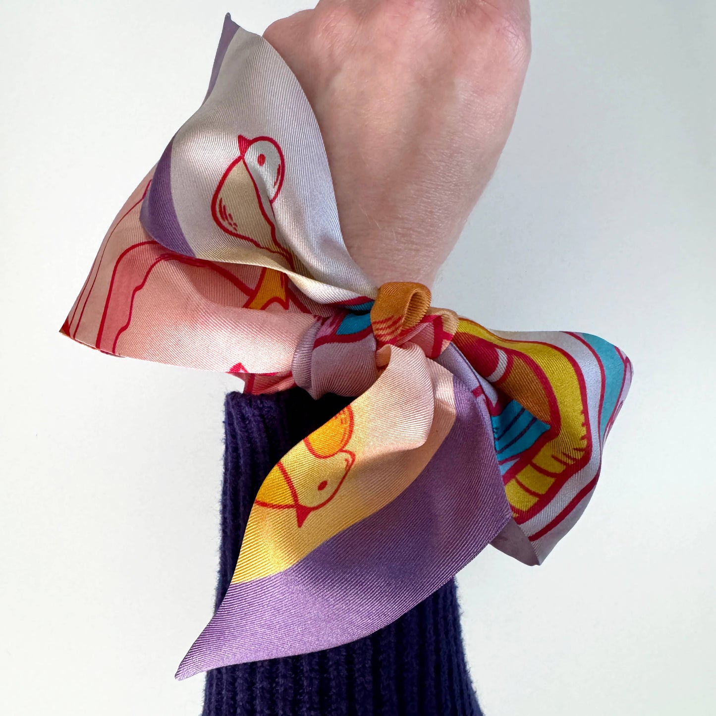 Silk scarf Rainbow Bird