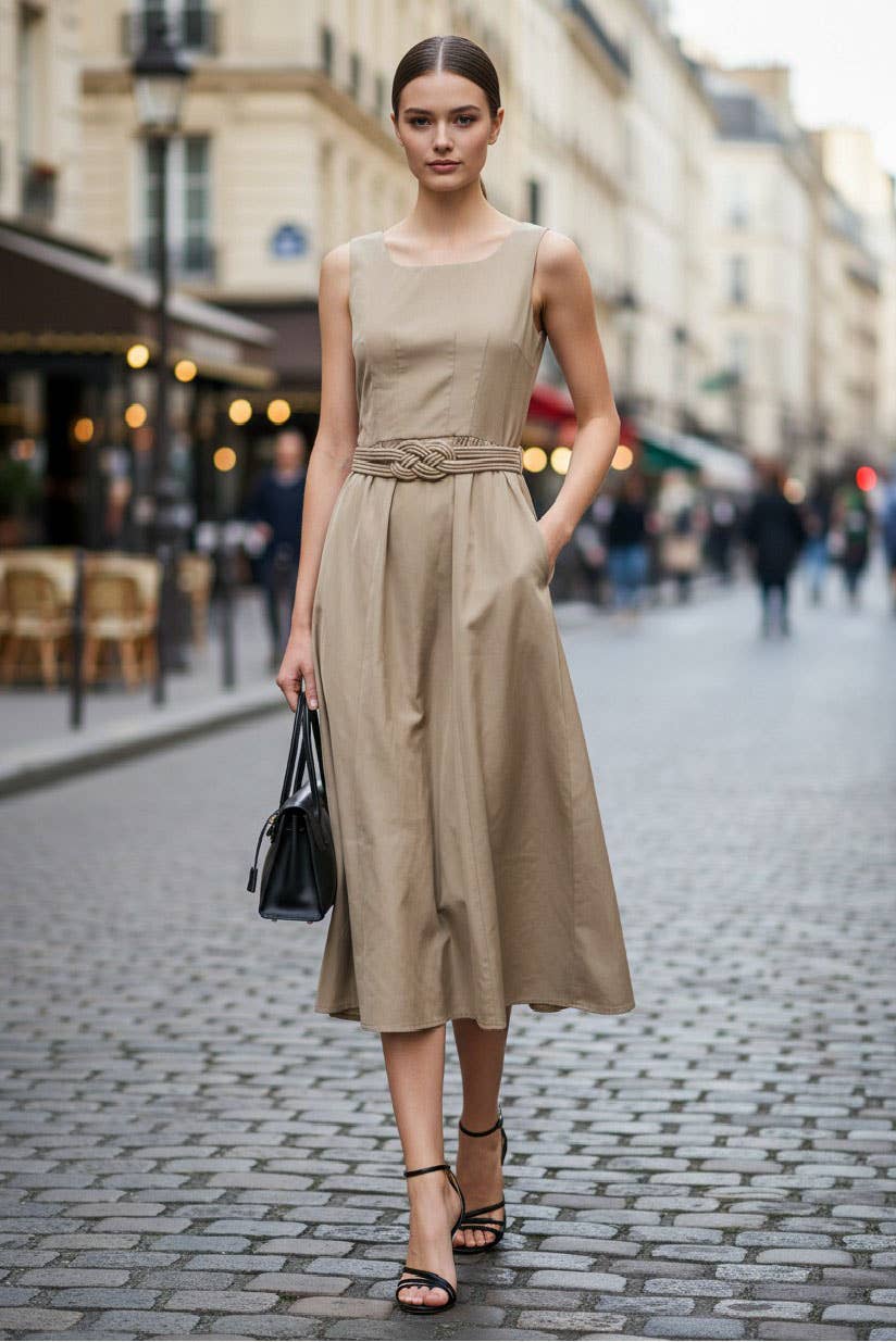 Belted Midi Dress