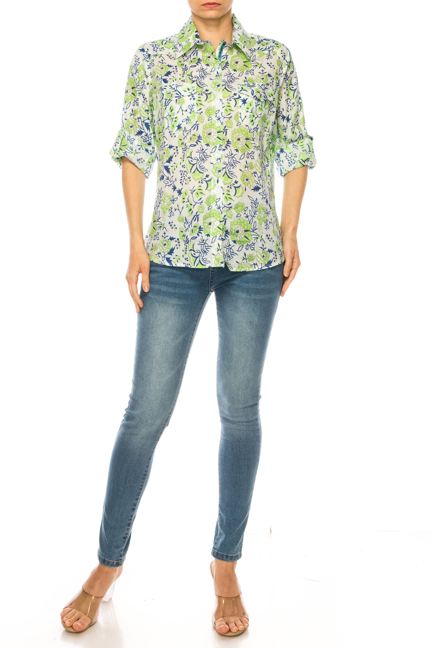 Green Floral  Shirt