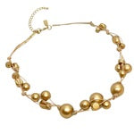 Matte Gold Wood Woven Necklace