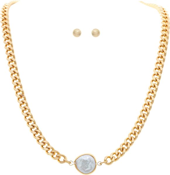 N2951G Necklace Gold Chain Pearl