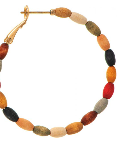 E3963DM Wood Bead Earring