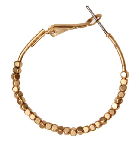 E1015G Earring Gold w/Beads M