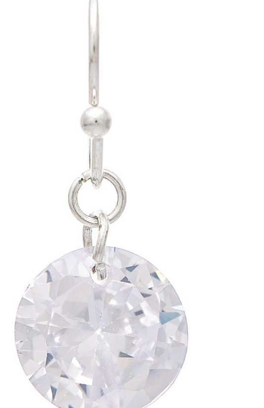 E4328S Silver Crystal Drop Earring