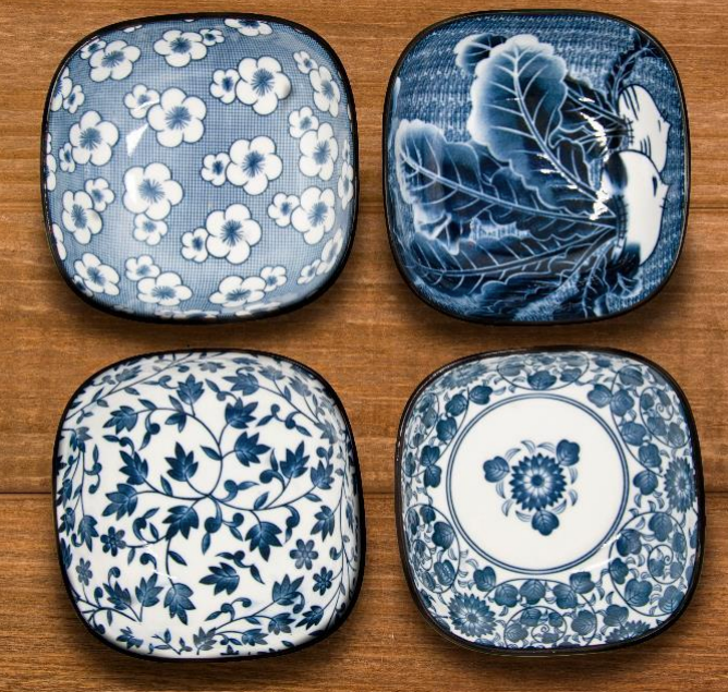Blue Wht Sq Bowl Asstd