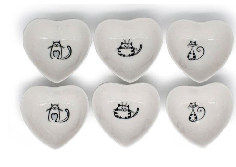Heart Cat Dish Asstd