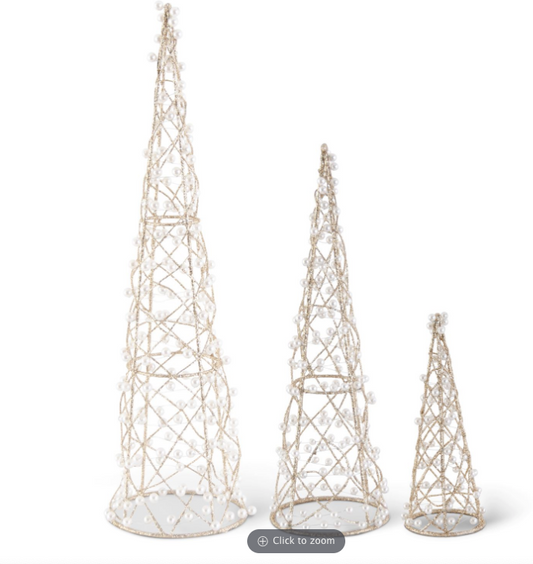 Glitter Cone Trees S/3