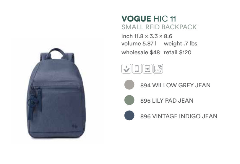 Vogue RFID Backpack SM
