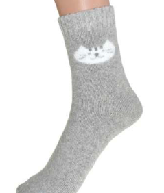 2901 HW Cat Sock Lt Grey
