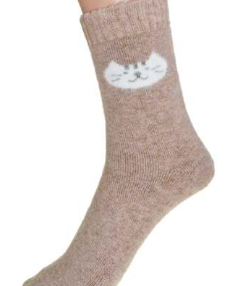 2902 HW Cat Socks Tan