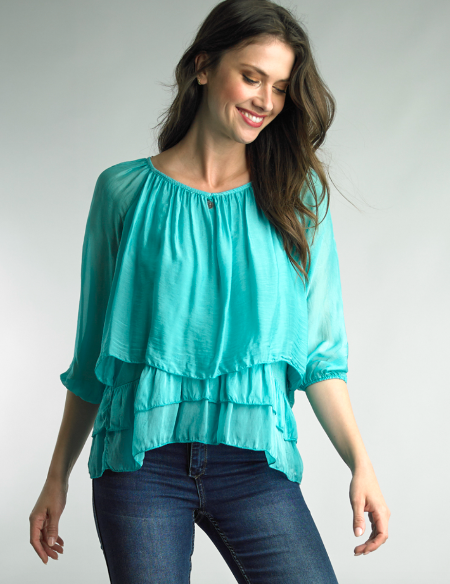 Tiered Silk Blouse
