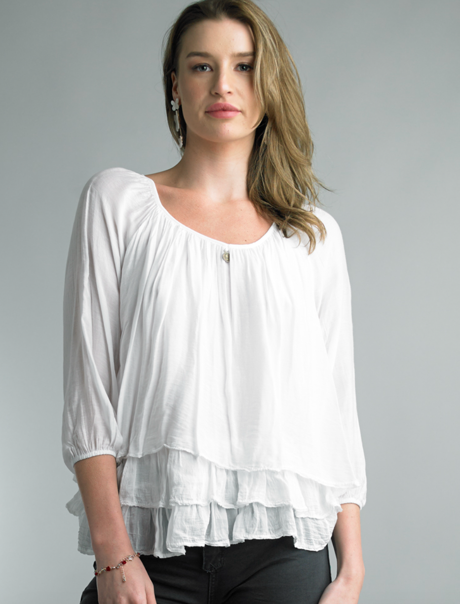 Tiered Silk Blouse