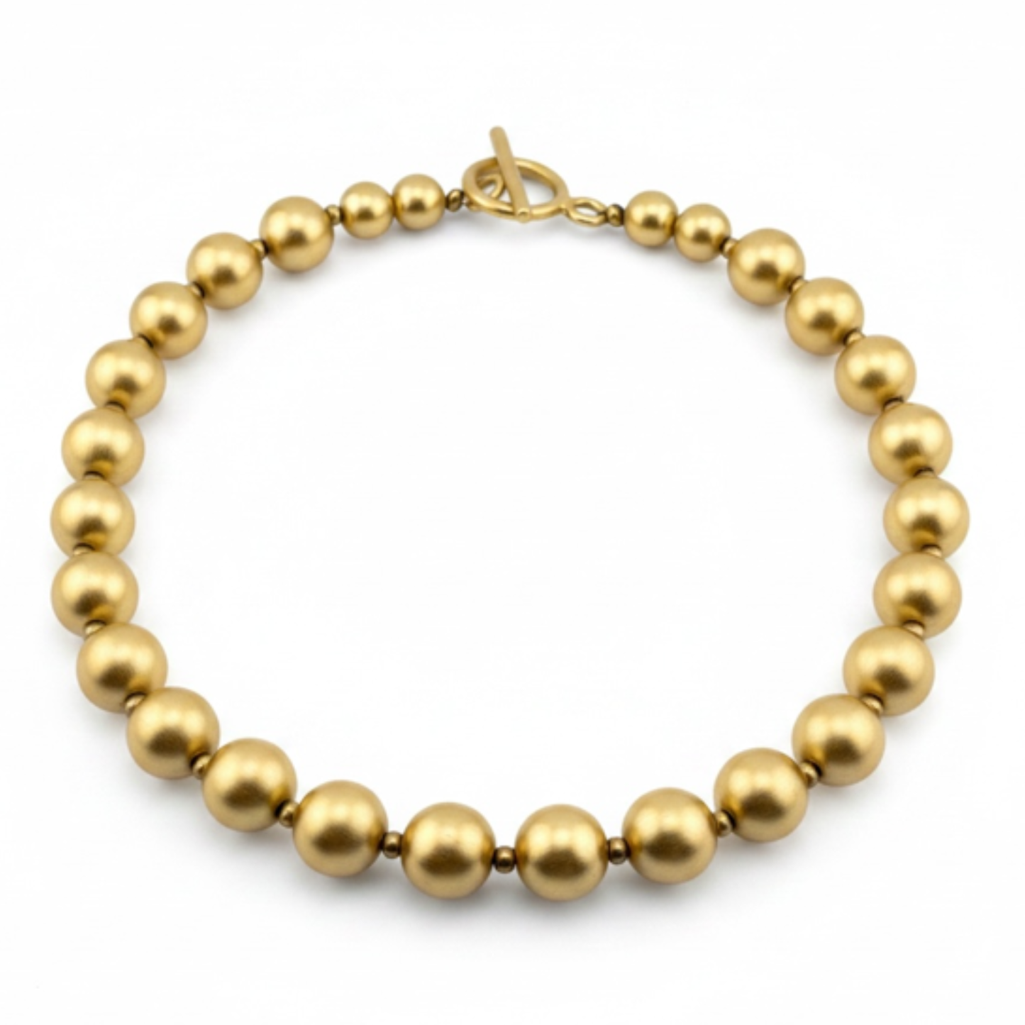 Pearl Necklace Gold Bead