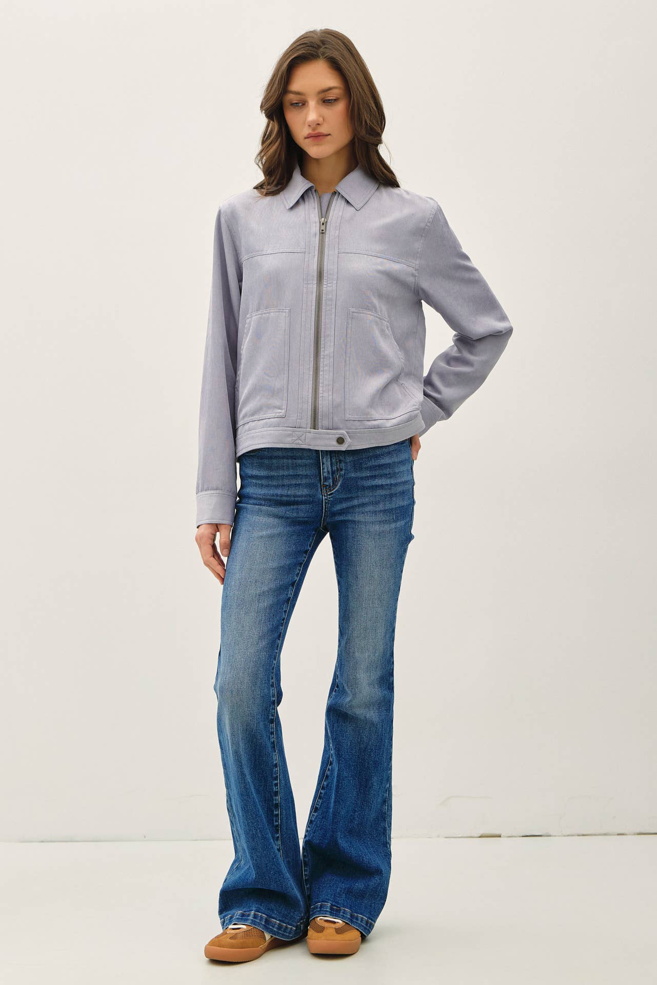 Zip Jacket Faux Suede