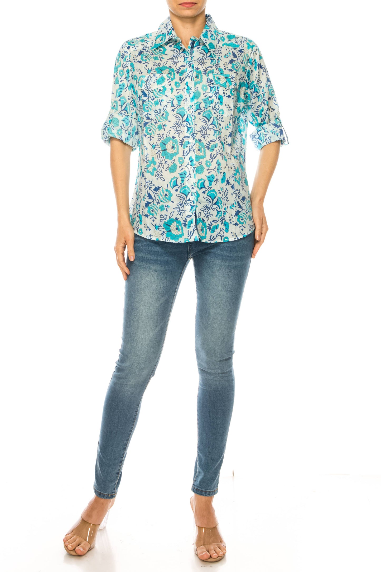 Blue Floral Shirt