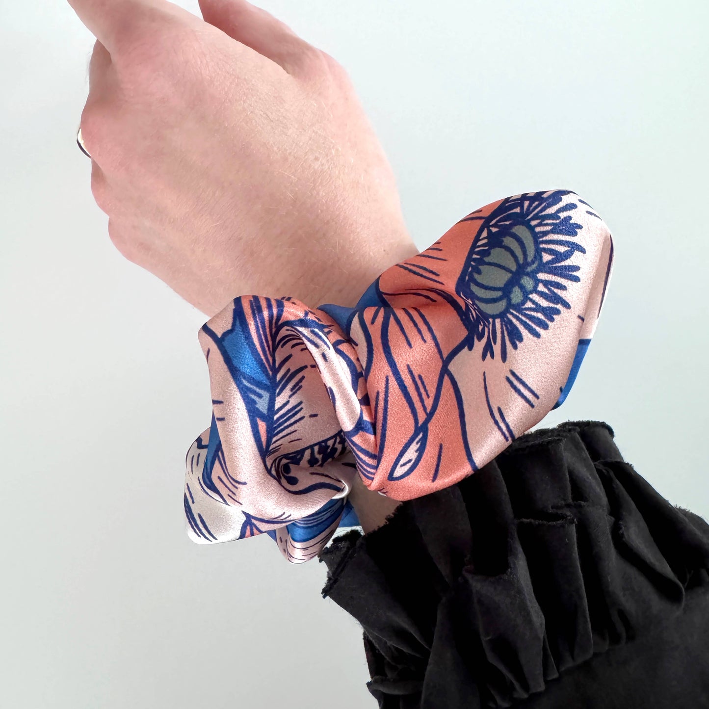 Electric Garden Silk Scrunchie
